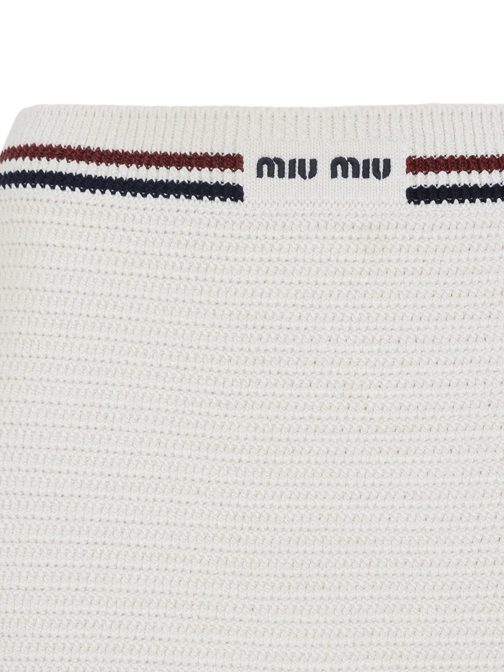 Miu Gebreide mini-rok Wit