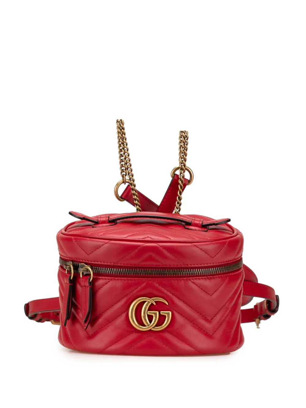 Gucci Pre-Owned Zaino GG Marmont con design rotondo Matelasse in pelle 2016-2024 | rosso | Image 1