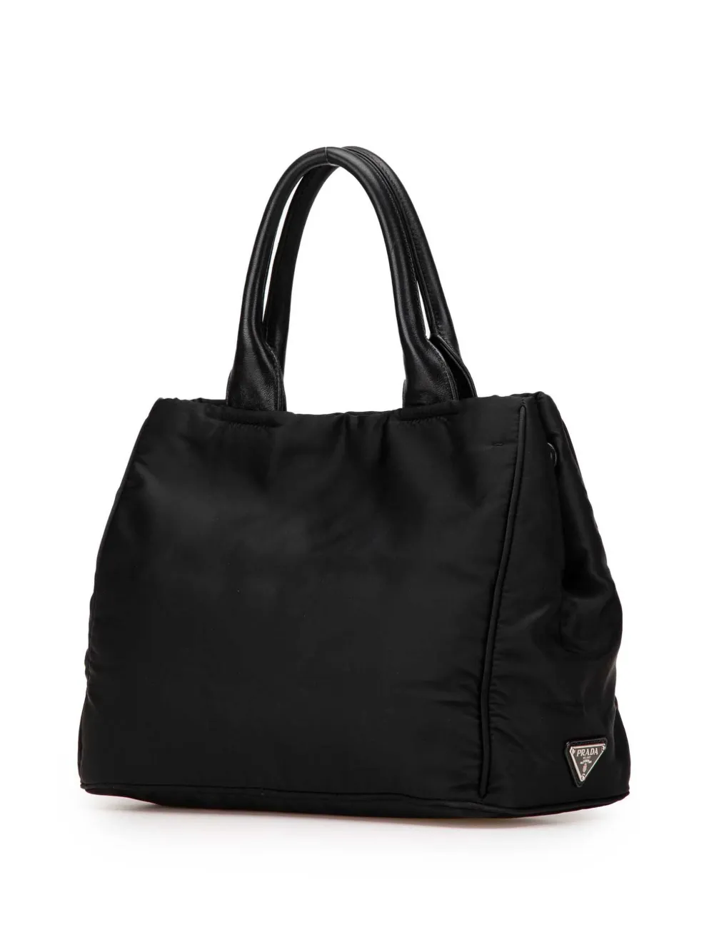 Pre-owned Prada 2013-2024 Tessuto Canapa Logo Bow Satchel