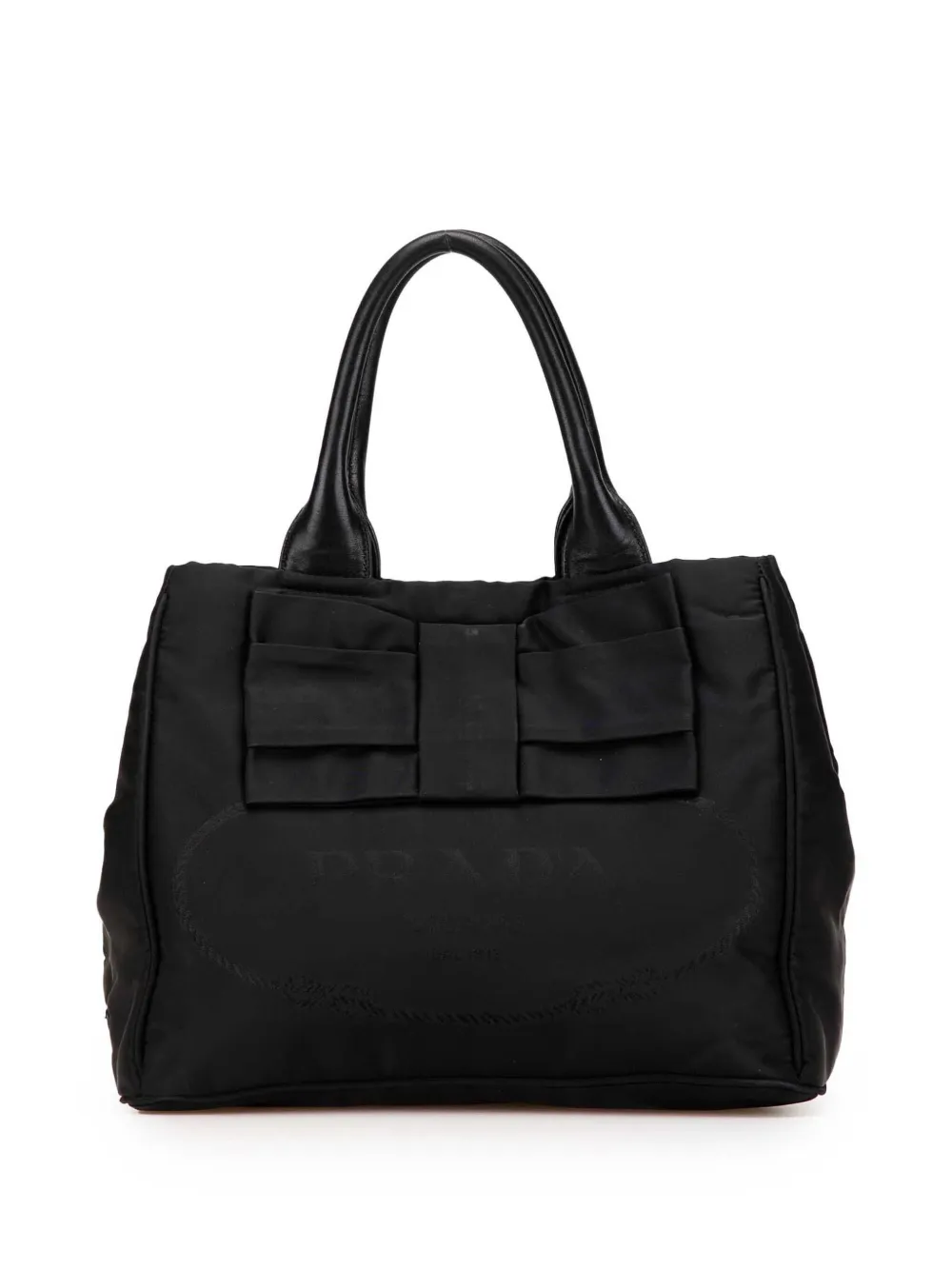 Prada Pre-Owned 2013-2024 Tessuto Canapa Logo Bow satchel | Black | Image 1