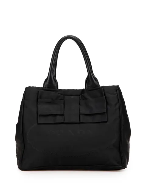 Prada Pre-Owned sac à main Bow en tissu à logo Canapa (2013-2024)
