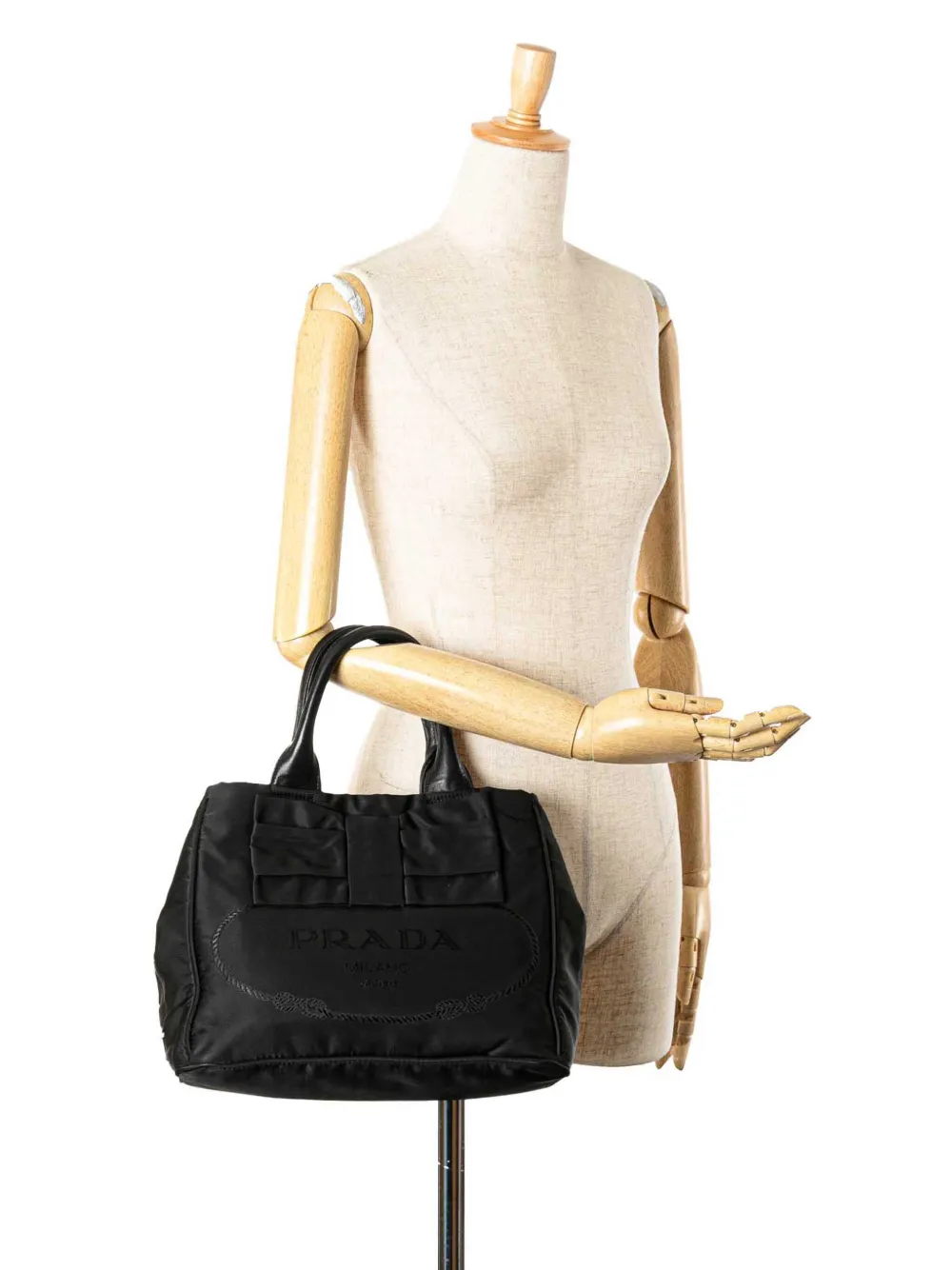 Prada Pre-Owned 2013-2024 Tessuto Canapa Logo Bow satchel | Pre-Owned | Image 2