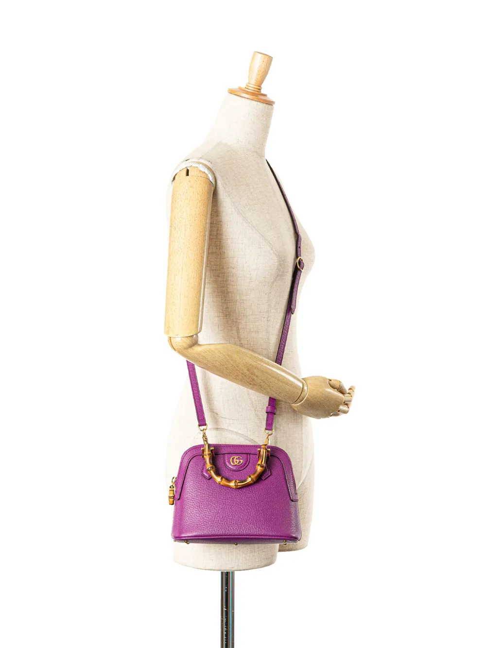 Pre-owned Gucci 2000-2015 Mini Dollar Calfskin Bamboo Diana Dome Satchel