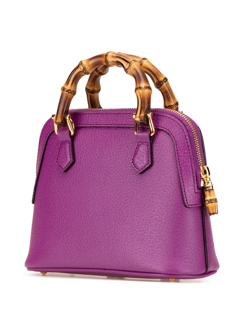 Pre-owned Gucci 2000-2015 Mini Dollar Calfskin Bamboo Diana Dome Satchel