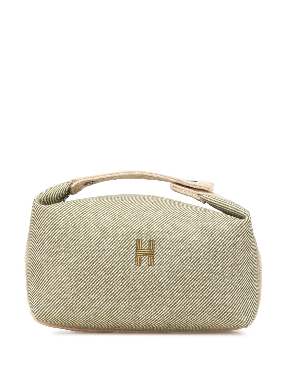 Hermès Pre-Owned 2020-2024 ラージ ウール ブリッド ア ブラック H ナッテ ケース バニティバッグ - Hermès Pre-Owned 2020-2024 ラージ ウール ブリッド ア ブラック H ナッテ ケース バニティバッグ -
