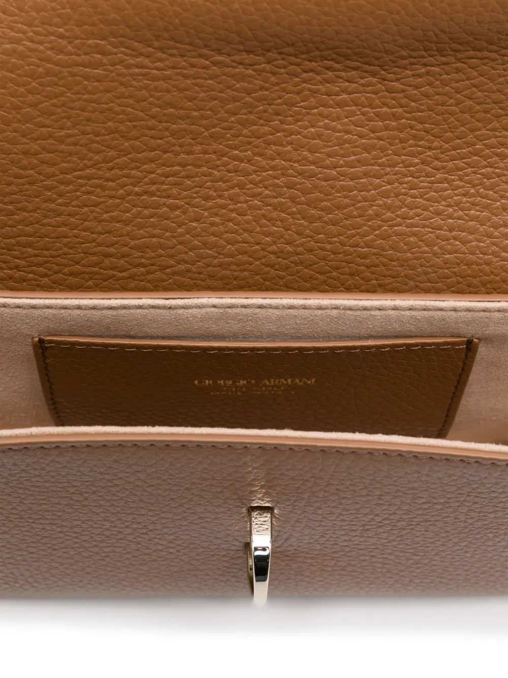 Giorgio Armani Leren crossbodytas Bruin