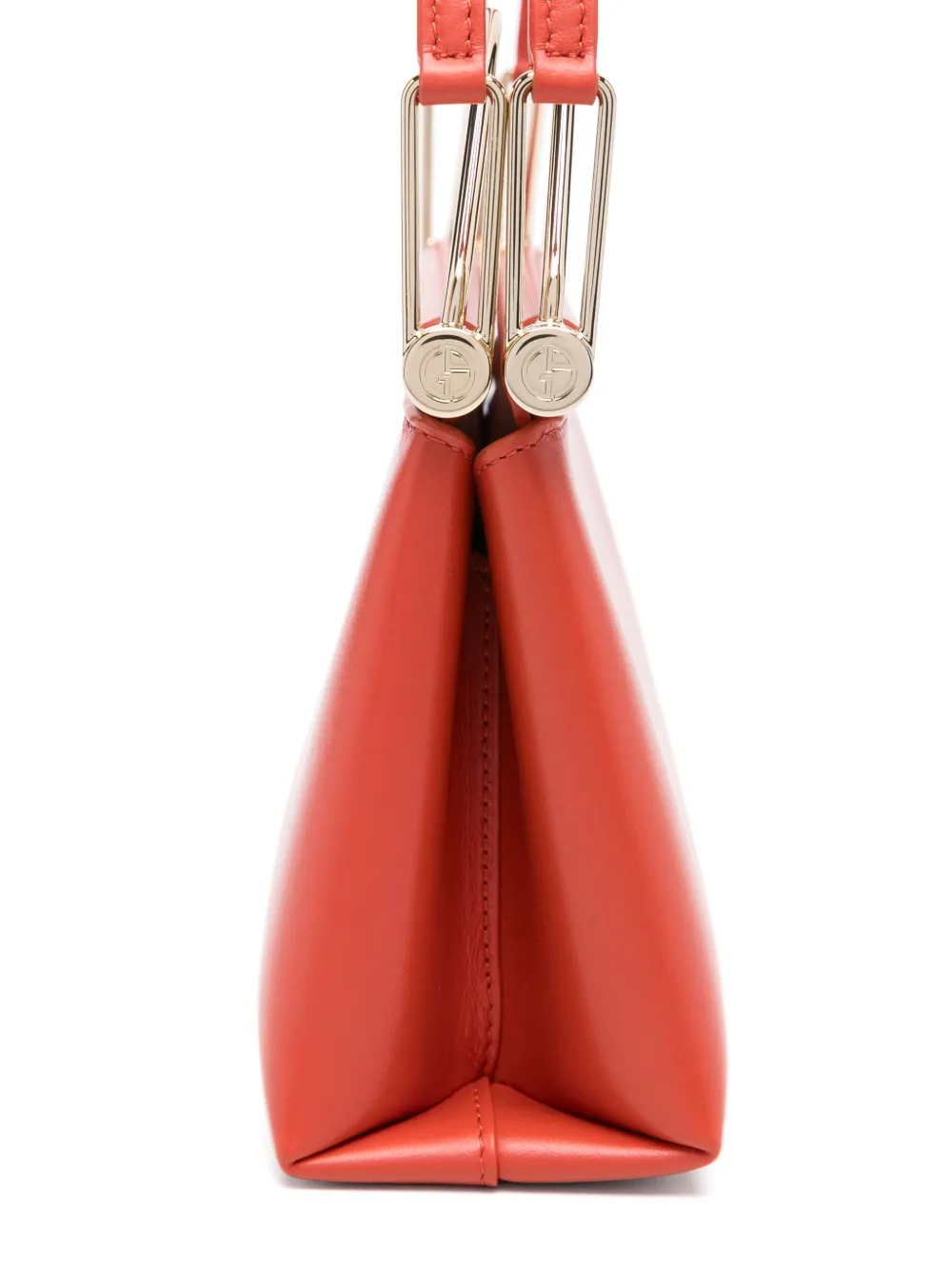 Shop Giorgio Armani Small Leather Tote Bag
