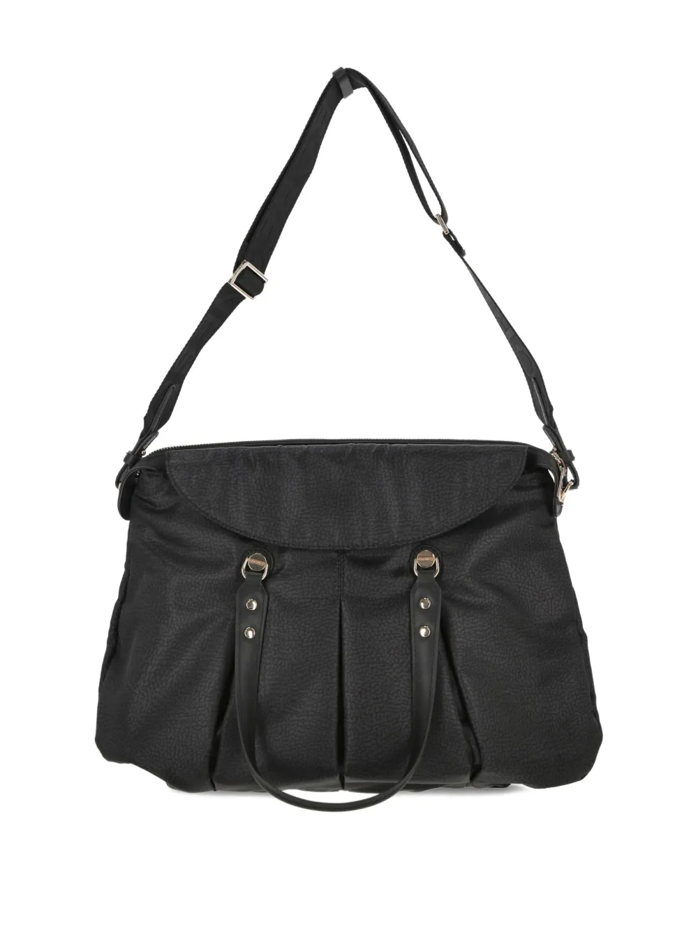Borbonese leather tote bag - Zwart