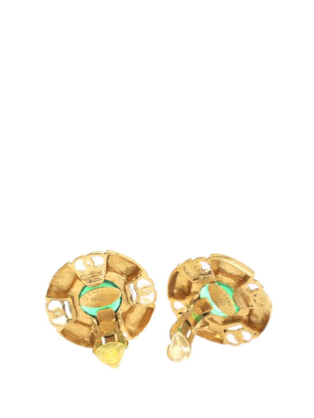 CHANEL Pre-Owned أقراط كبس 'غريبيكس' مستديرة مطلية بالذهب 1993 | Image 2