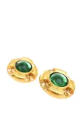 CHANEL Pre-Owned 1993 Gold Plated Gripoix Round Clip On Earrings costume earrings