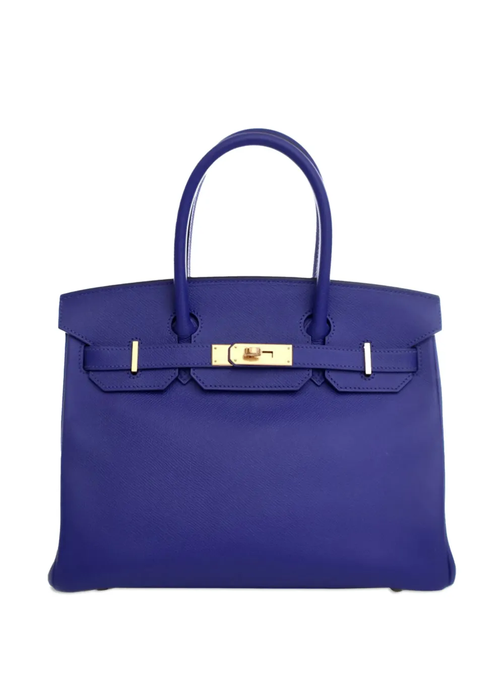 Hermès Pre-Owned 2014 エプソン バーキン ルトゥルネ 30 ハンドバッグ - ブルー Hermès Pre-Owned 2014 エプソン バーキン ルトゥルネ 30 ハンドバッグ - ブルー