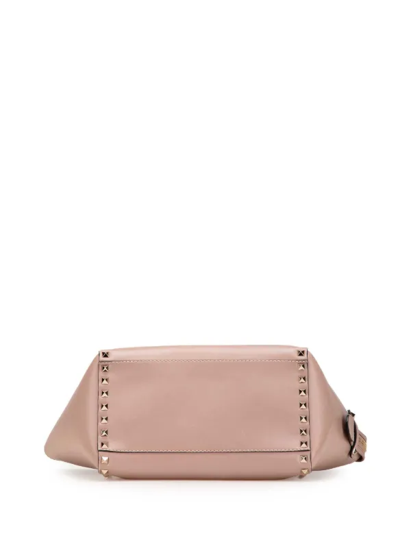 ハンドバッグ Valentino Garavani Rockstud Double Handbag In Grainy Leather Valentino Garavani Rockstud Shopping Bag In Grainy Calfskin