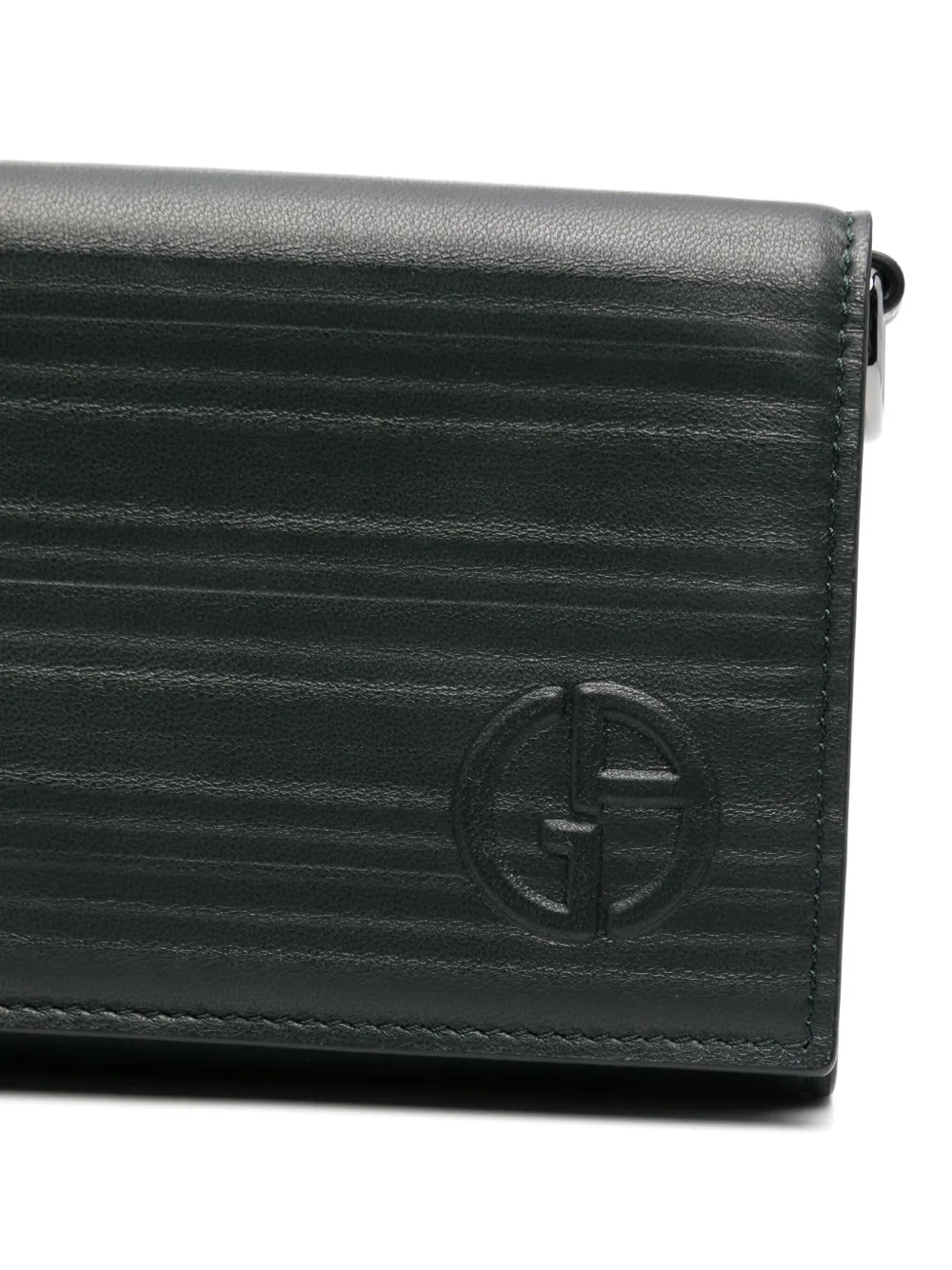 Giorgio Armani Leren schoudertas Groen
