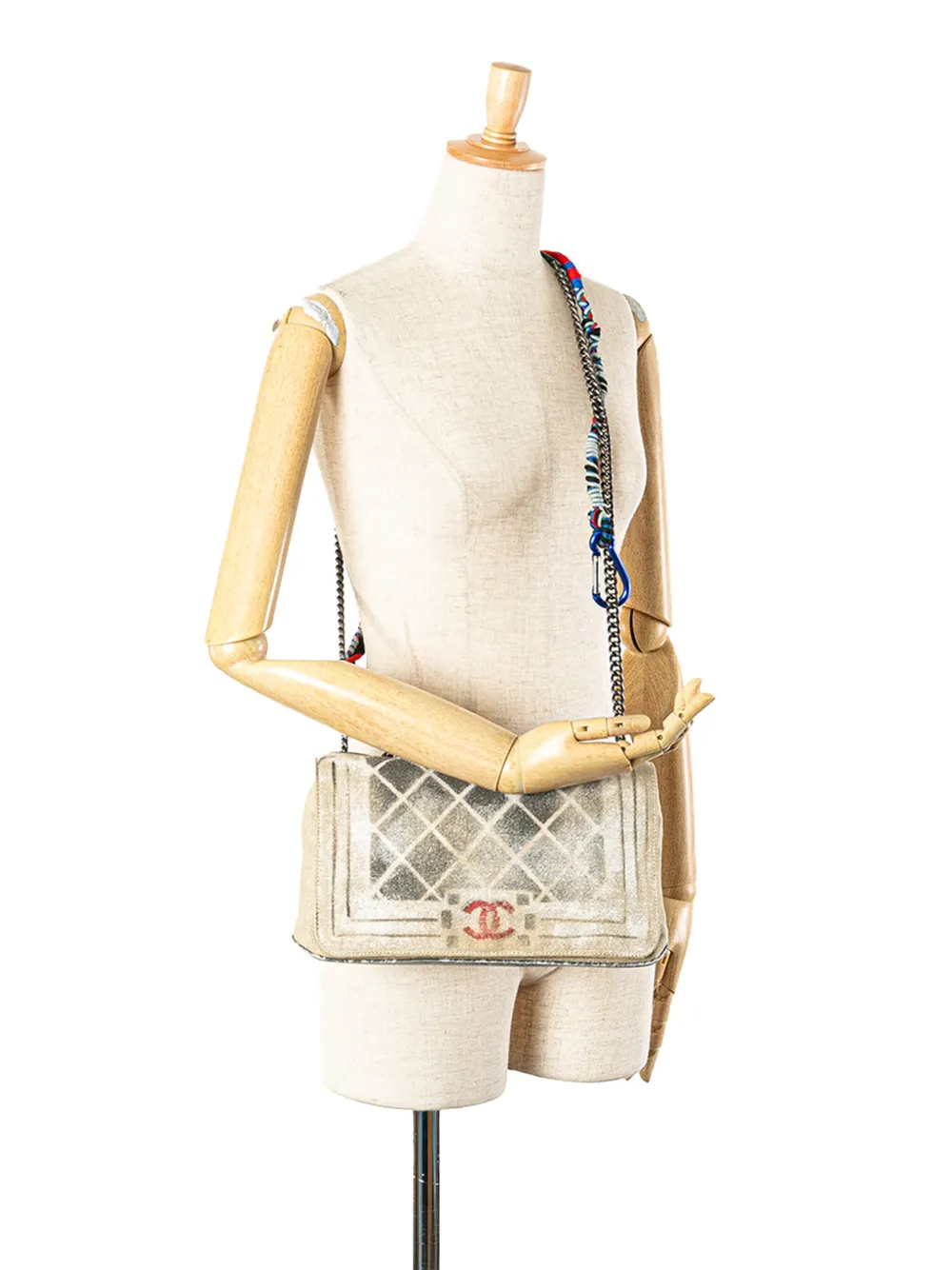 Pre-owned Chanel 2014 Medium Canvas Graffiti Tromp L Oeil Oh My Boy Flap Crossbody Bag
