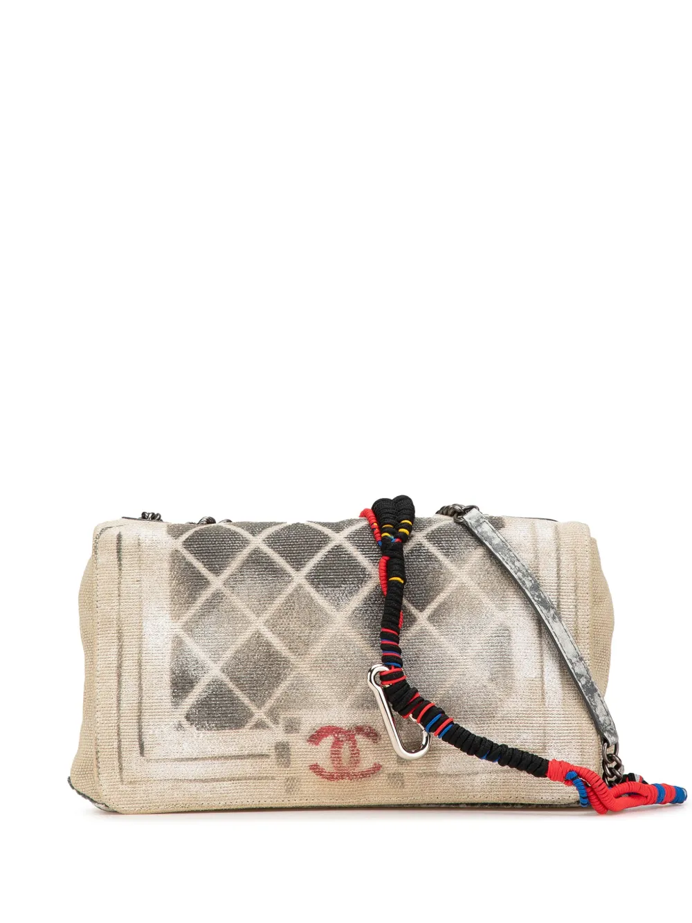 CHANEL Pre-Owned 2014 ミディアム キャンバス グラフィティ トロンプルイユ オー マイ ボーイ フラップ CHANEL Pre-Owned 2014 ミディアム キャンバス グラフィティ トロンプルイユ オー マイ ボーイ フラップ