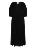Forte Forte embroidered-shoulder maxi dress - Black