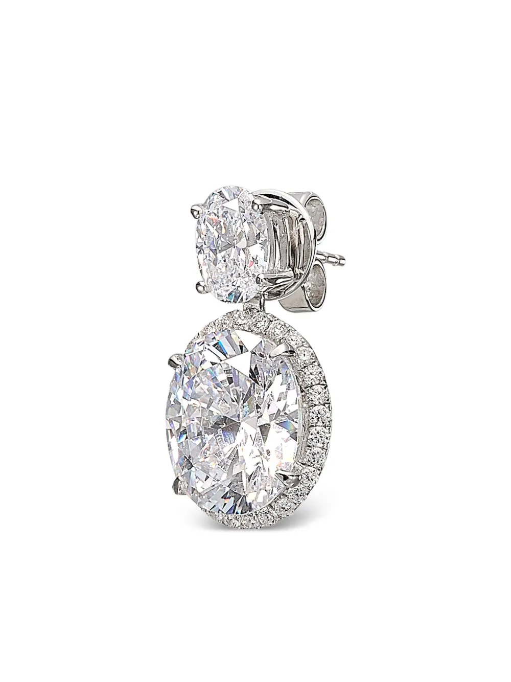 Anabela Chan 14kt White Gold Celestial Halo Diamond Earrings In Metallic
