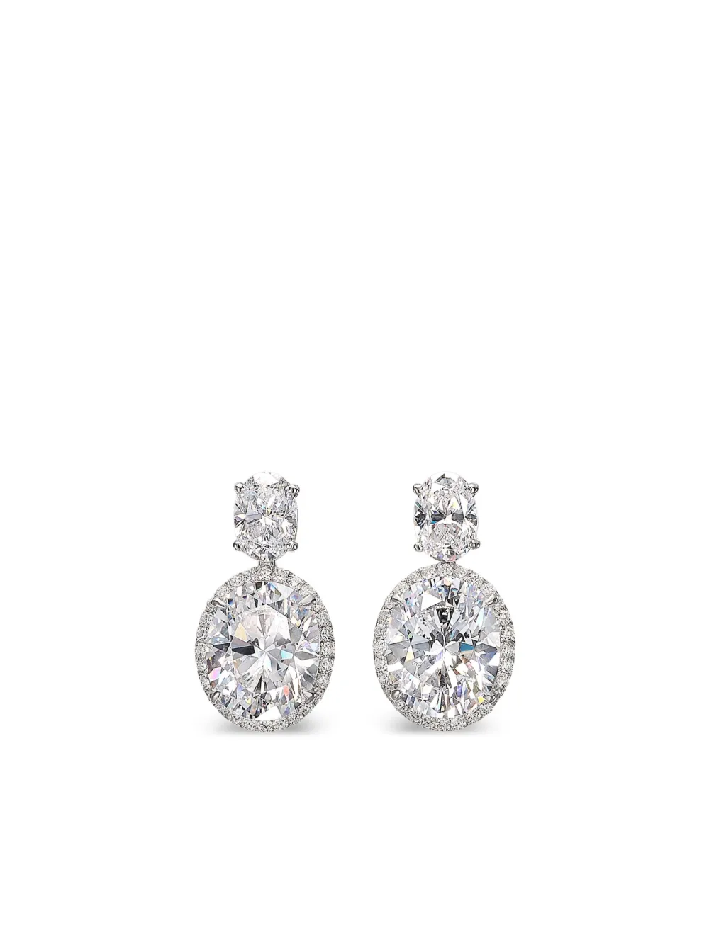 Anabela Chan 14kt White Gold Celestial Halo Diamond Earrings In Metallic