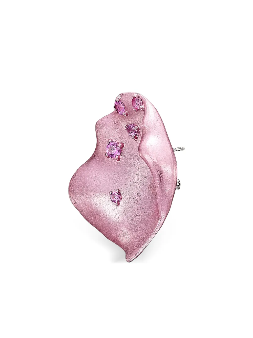 Anabela Chan 14k White Gold And Rhodium Vermeil Petal Sapphire And Topaz Earrings In Pink