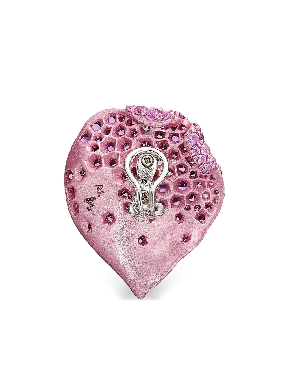 Anabela Chan 14k White Gold And Rhodium Vermeil Petal Sapphire And Topaz Earrings In Pink