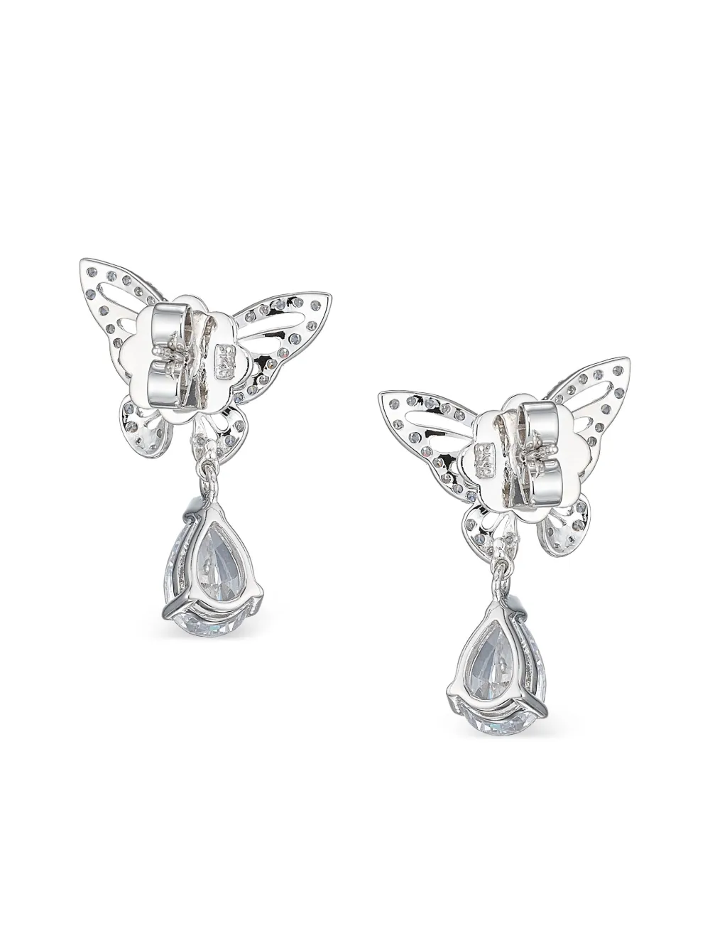Anabela Chan 14k White Gold And Rhodium Vermeil Butterfly Diamond Earrings In Silver