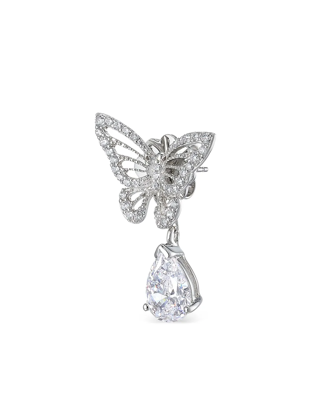 Anabela Chan 14k White Gold And Rhodium Vermeil Butterfly Diamond Earrings In Silver