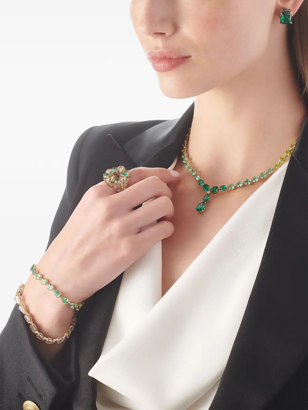 Anabela Chan Bracciale Emerald Nova in oro giallo 18 carati