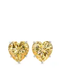 Anabela Chan 18K white gold Canary Heart diamond stud earrings - Silver