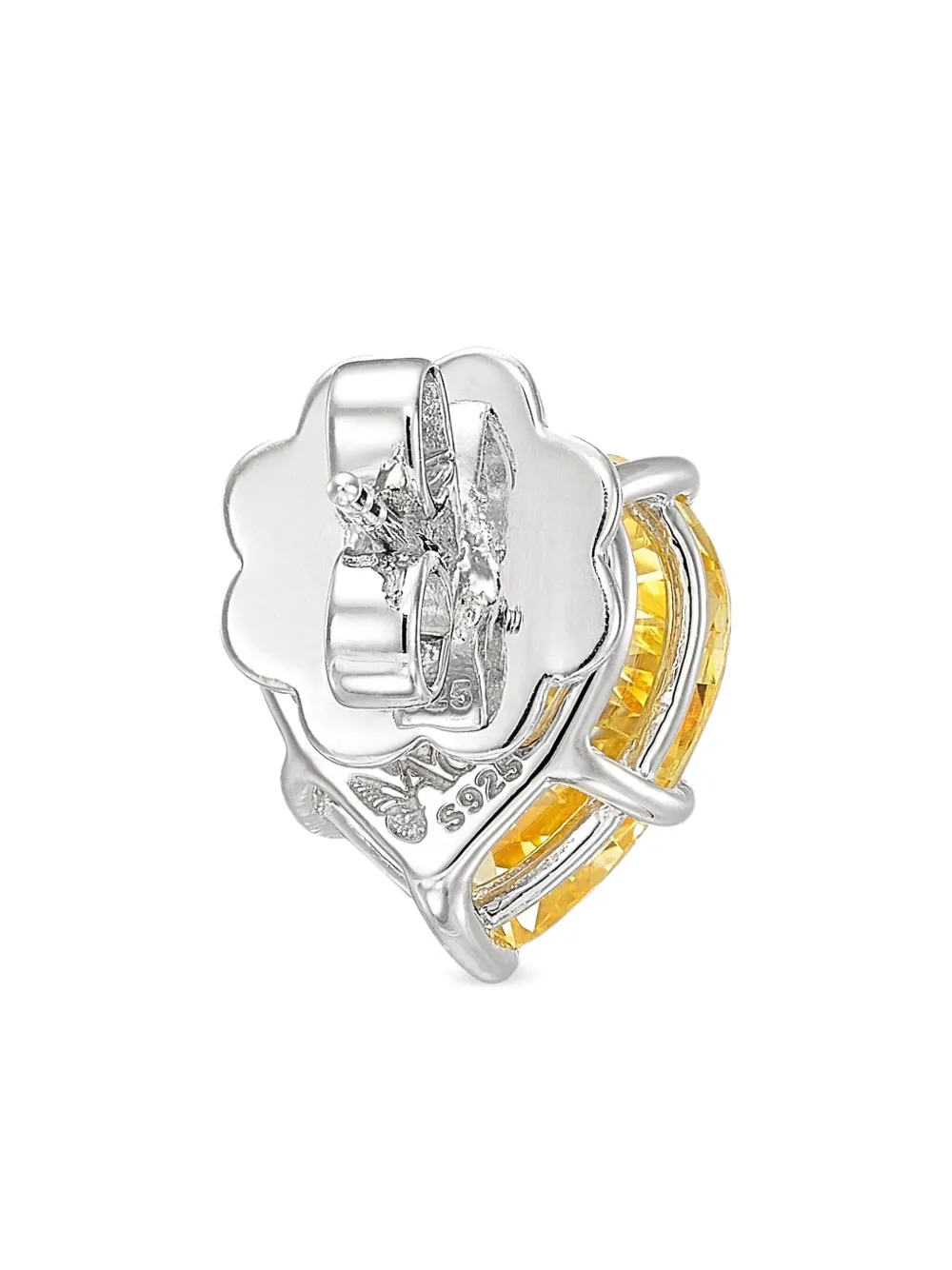 Anabela Chan 18k White Gold Canary Heart Diamond Stud Earrings In Gold