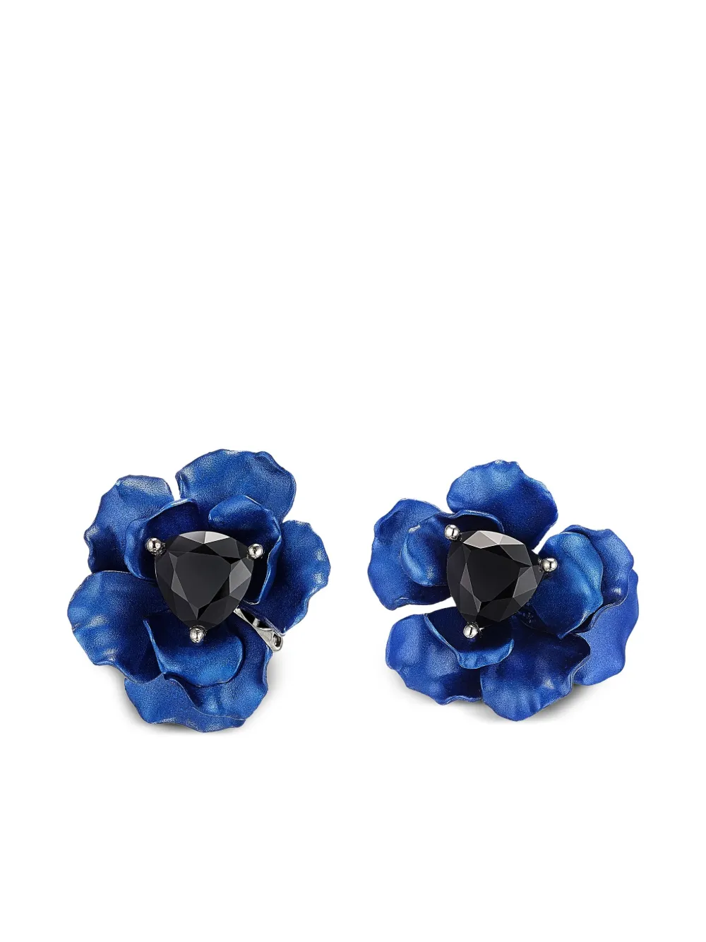 Anabela Chan 14k Yellow Gold And 18k Gold Vermeil Midnight Diamond Earrings In Blue