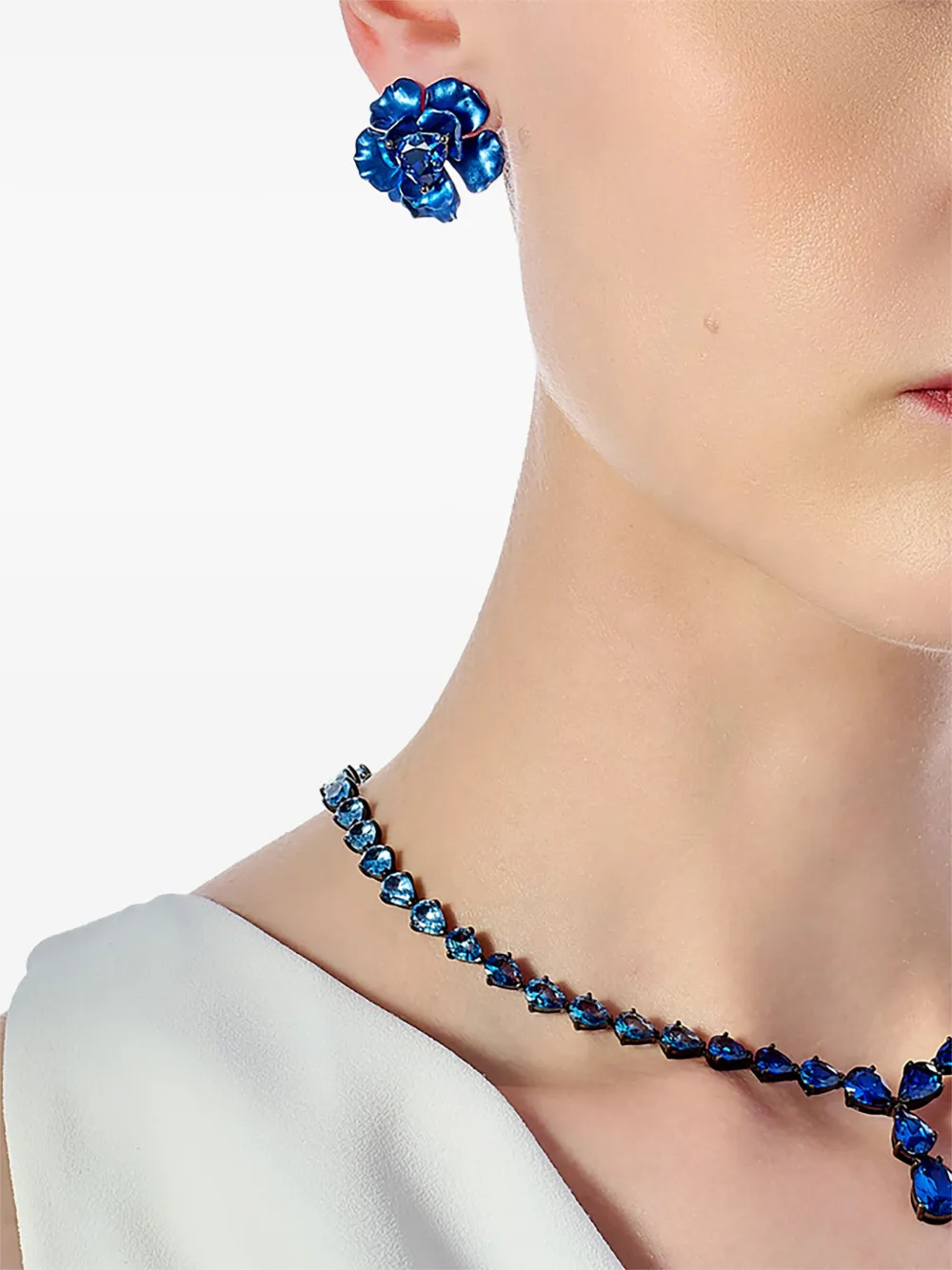 Anabela Chan 14k Yellow Gold And 18k Gold Vermeil Midnight Diamond Earrings In Blue