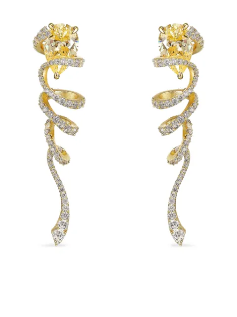 Anabela Chan 18kt gold vermeil Ribbon Twirl diamond earrings