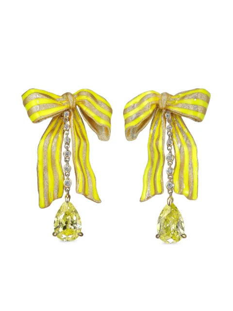 Anabela Chan Par de brincos Bow em ouro amarelo 18k