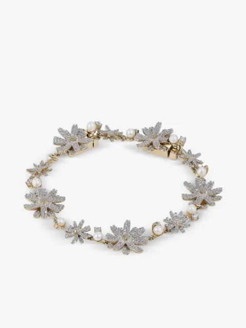 Anabela Chan 18K yellow gold Daisy diamond and freshwater pearl bracelet