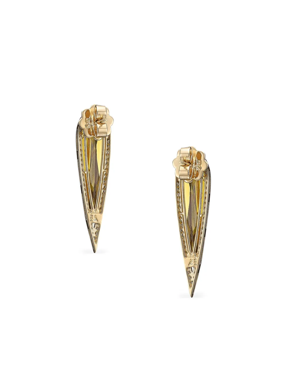 Anabela Chan 14k White Gold And Rhodium Vermeil Glimmer Citrine And Diamond Earrings In Gold