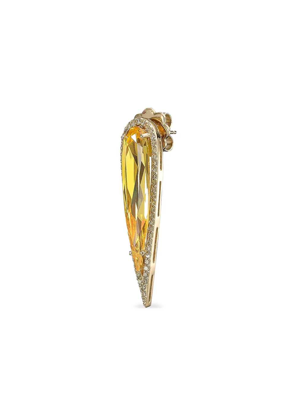 Anabela Chan 14k White Gold And Rhodium Vermeil Glimmer Citrine And Diamond Earrings In Gold