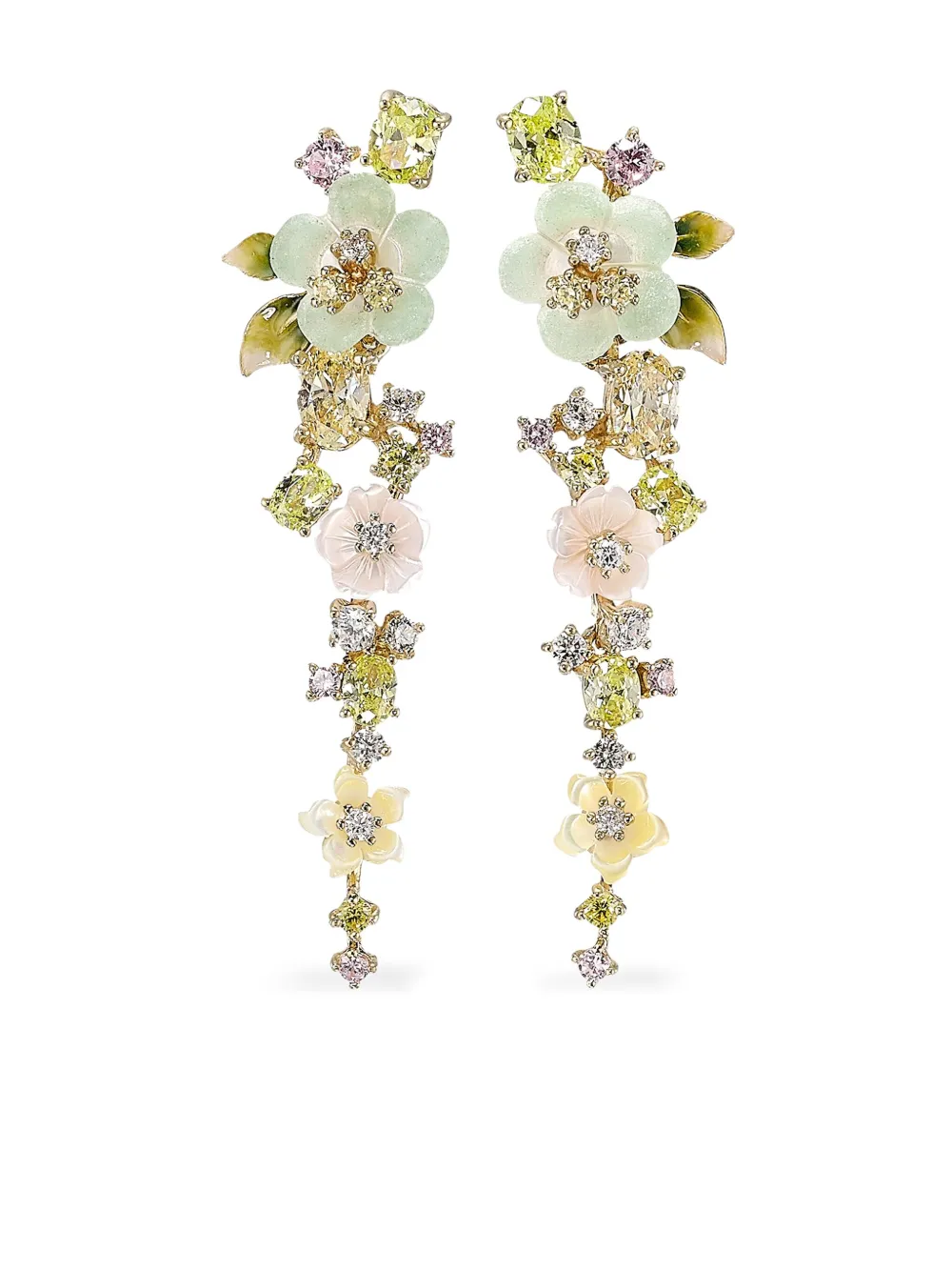 Anabela Chan aretes Primrose Vine en oro vermeil de 18kt con gemas | dorado | Image 1