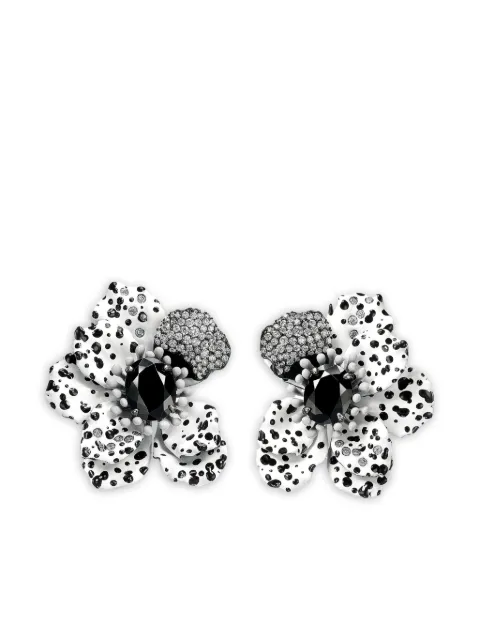 Anabela Chan 14K white gold and rhodium vermeil Monochromatic Poppy diamond earrings