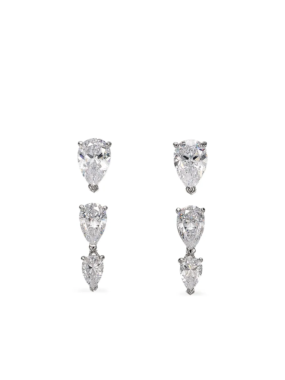 Anabela Chan Diamond Pear Drop earrings | Silver | Image 1