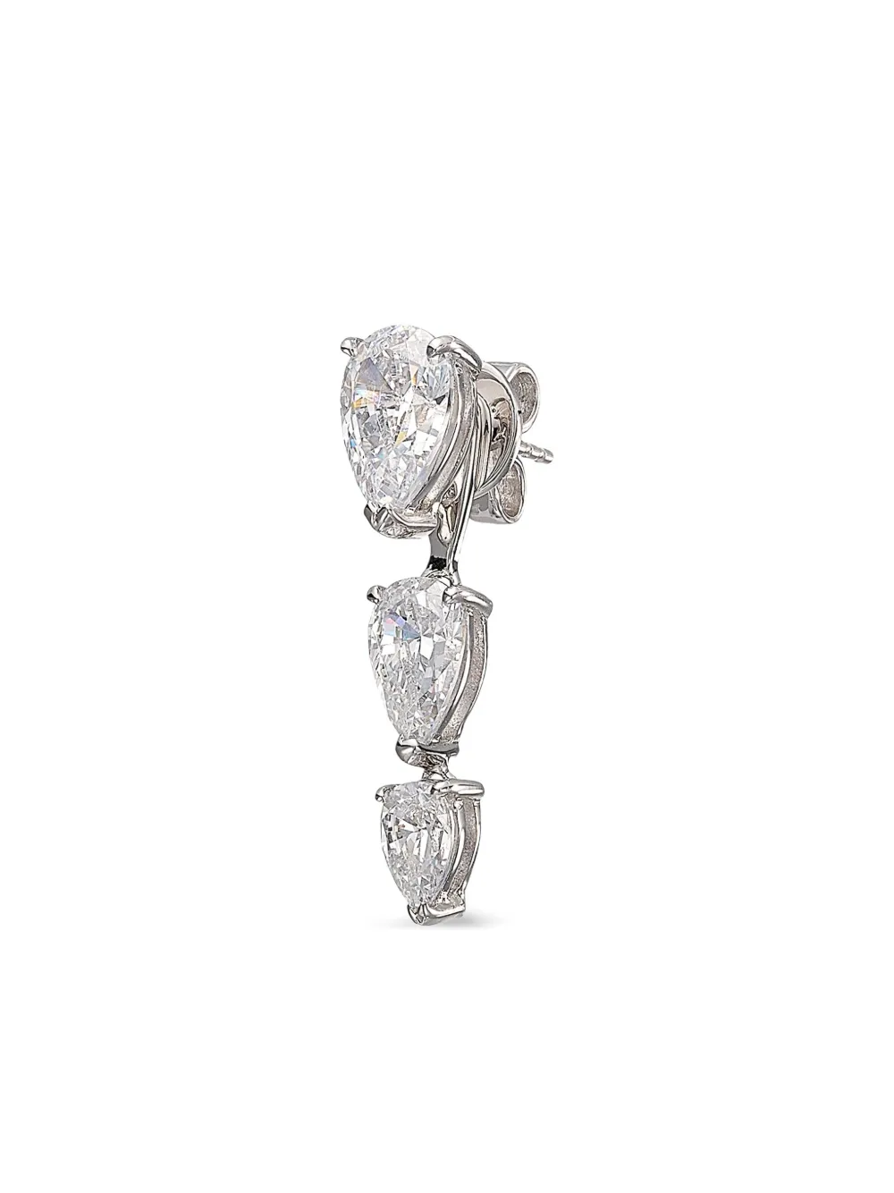 Anabela Chan Diamond Pear Drop Earrings In Silver
