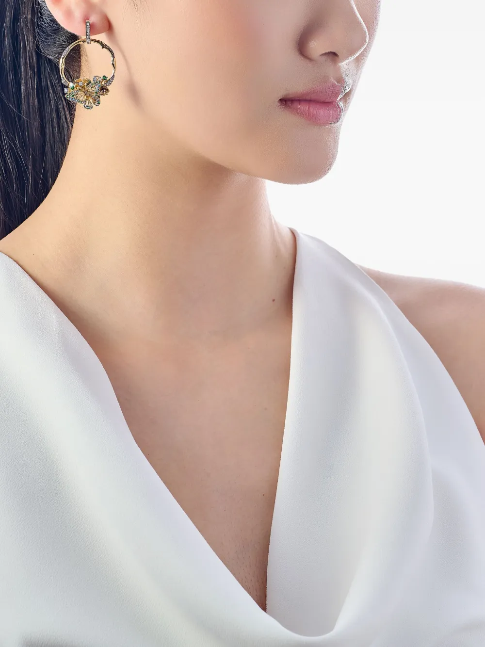 Anabela Chan 18k Gold Vermeil Floral-motif Multi-stone Earrings In Gold
