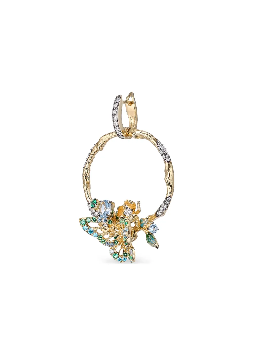 Anabela Chan 18k Gold Vermeil Floral-motif Multi-stone Earrings In Gold