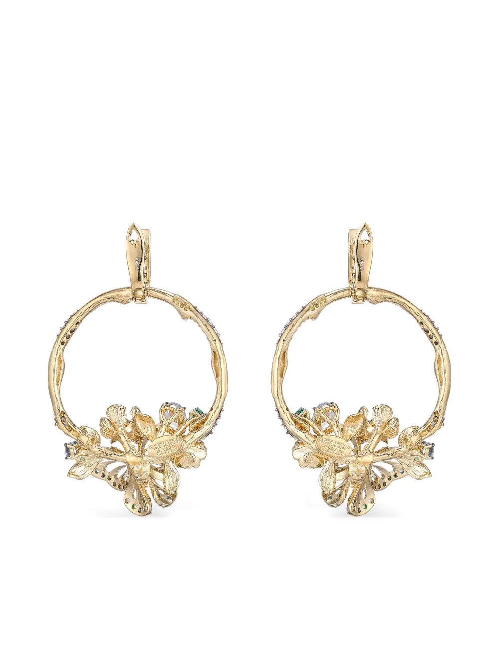 Anabela Chan 18k Gold Vermeil Floral-motif Multi-stone Earrings In Gold