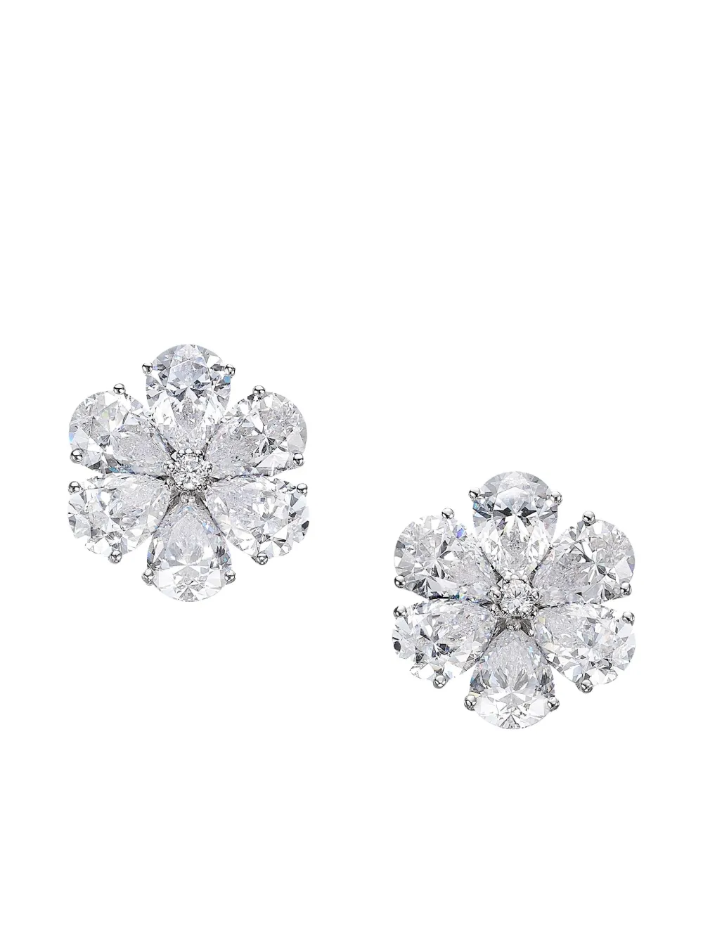 Anabela Chan Diamond Flower earrings - シルバートーン Anabela Chan Diamond Flower earrings - シルバートーン