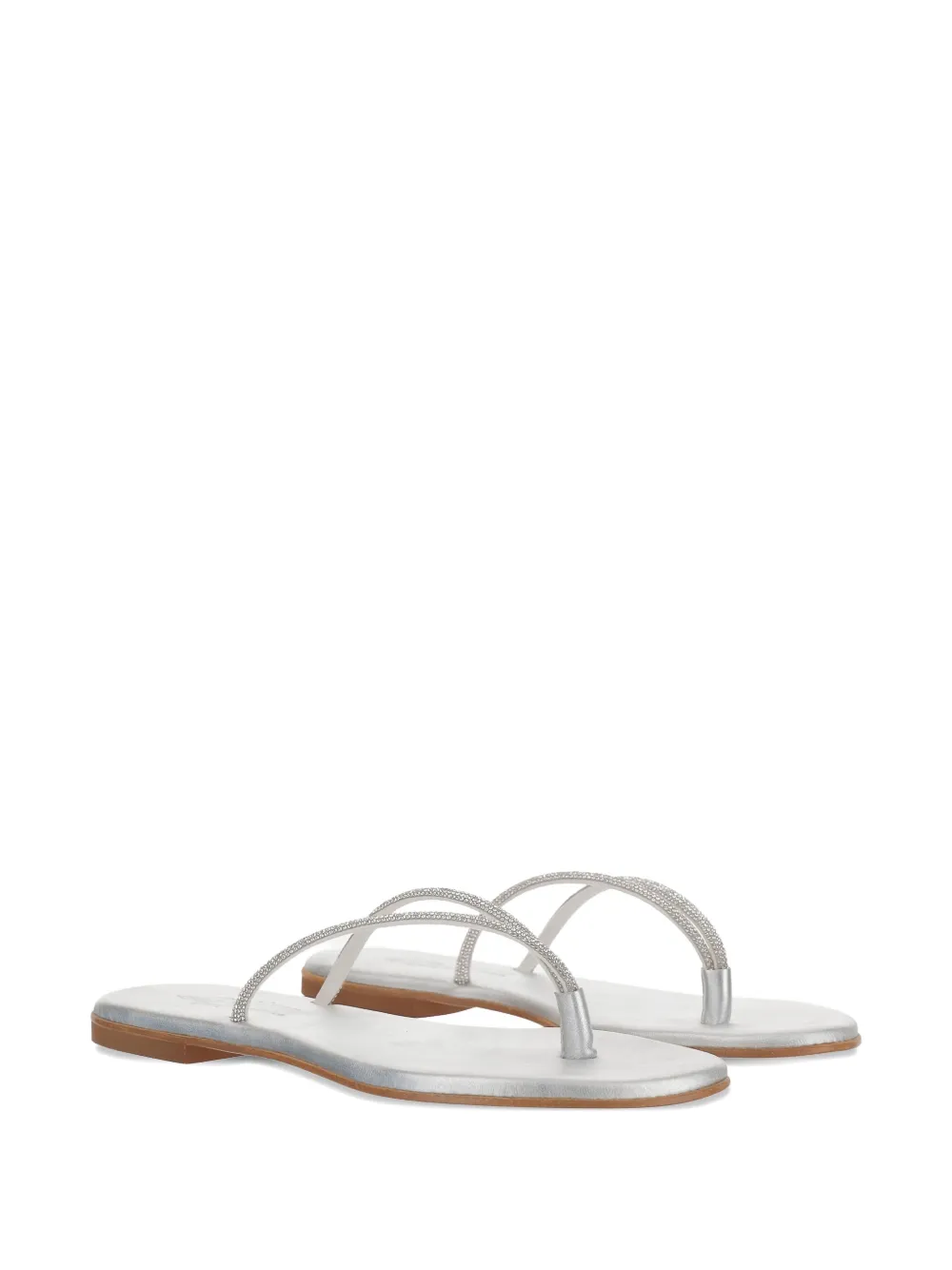 Kimaï leather flat sandals Silver