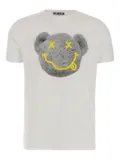 Black Score teddy bear-print T-shirt - White