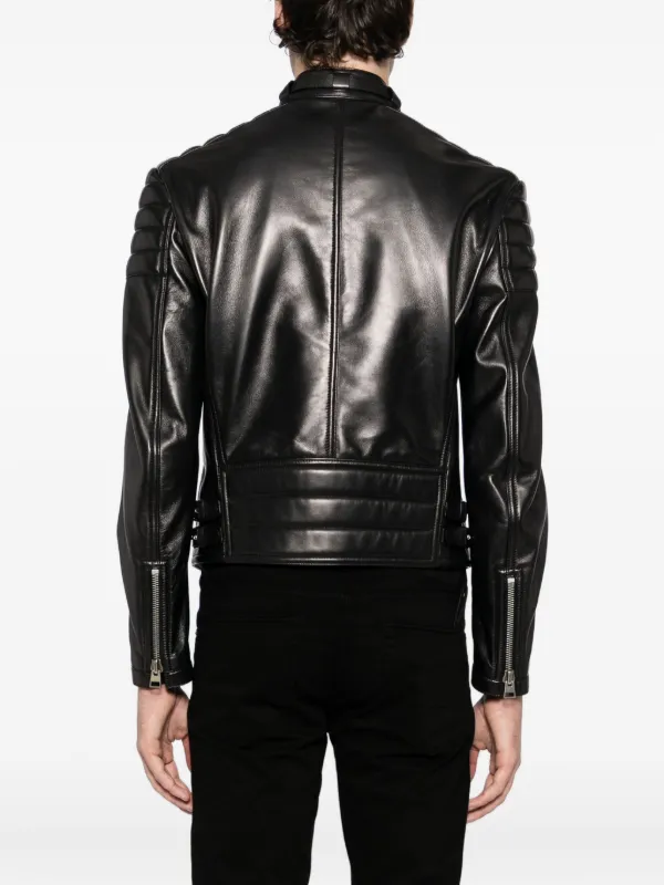 TOM FORD ブラックレザーライダースジャケット　サイズ48 TOM FORD レザー ライダースジャケット | ブラック | FARFETCH JP