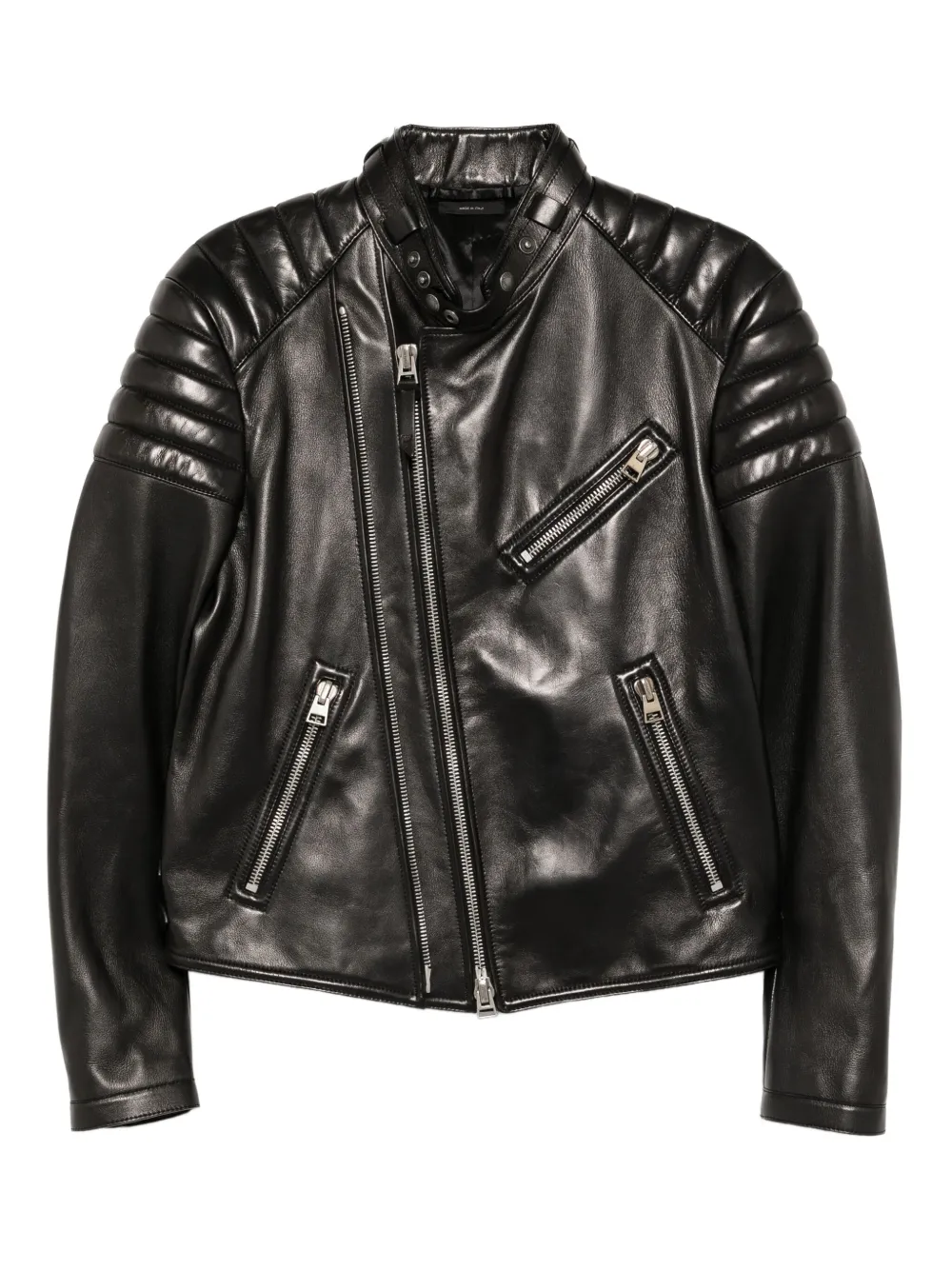 TOM FORD レザー ライダースジャケット - ブラック TOM FORD レザー ライダースジャケット - ブラック