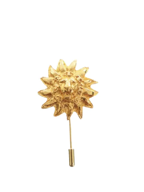 CHANEL Pre-Owned Spilla Lion Head placcata oro 1970-1980
