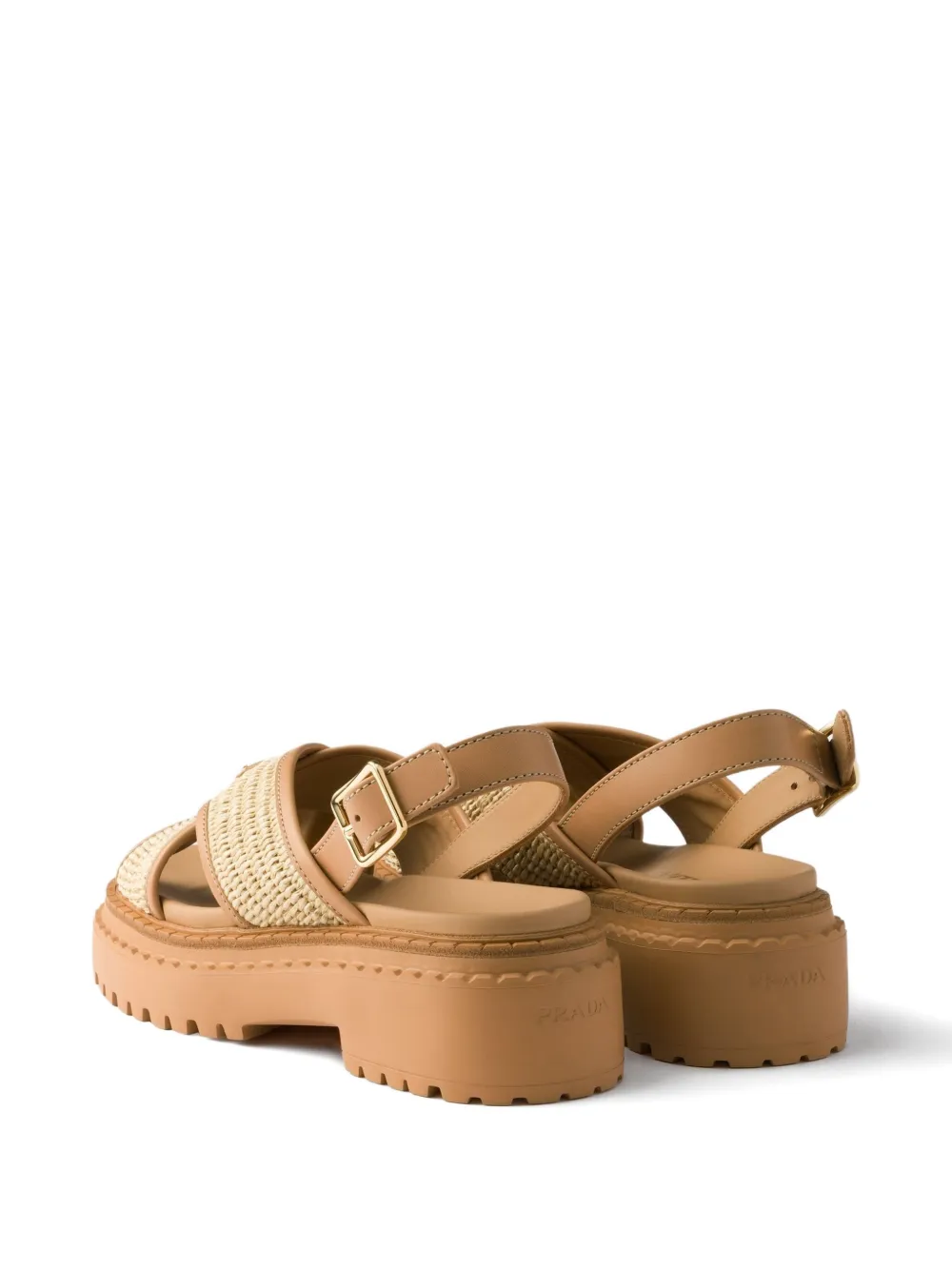 Prada cross-strap platform sandals Neutrals
